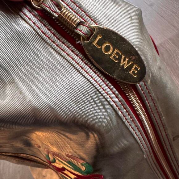 Vintage Authentic Loewe Silver Metallic Backpack